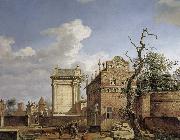 Jan van der Heyden Construction of the Arc de Triomphe Spain oil painting artist